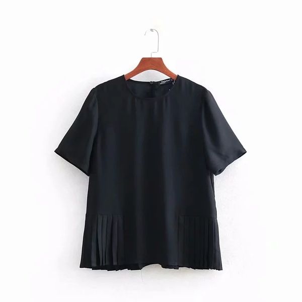 solid color pressed pleat splicing women shirt casual short sleeves blouse summer fashion loose feminina chemise s5293 210430, White
solid color pressed pleat splicing women shirt casual short sleeves blouse summer fashion loose feminina chemise s5293 210430, White