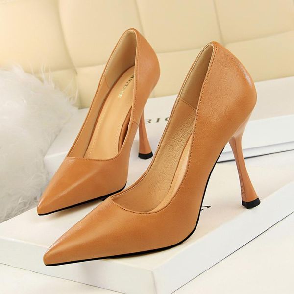 dress shoes arrival 2021 ladies pumps office women bigtree fetish high heels stiletto luxury designers ayakkabi, Black