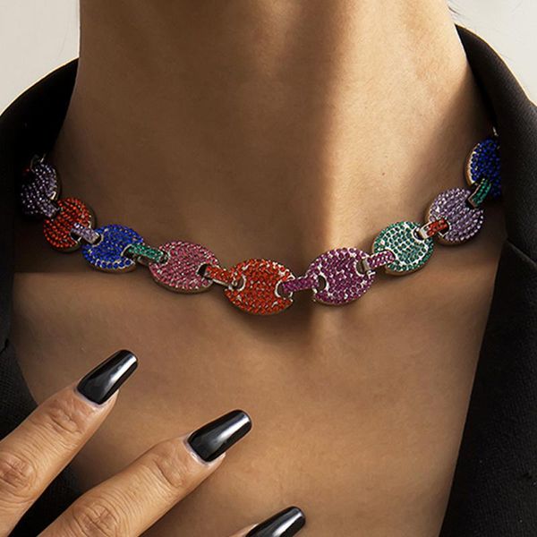 chokers hip hop iced out cz multi-colors coffee bean pig nose necklace crystal charm cuban link chain bling necklaces for women jewelry, Golden;silver
chokers hip hop iced out cz multi-colors coffee bean pig nose necklace crystal charm cuban link chain bling necklaces for women jewelry, Golden;silver