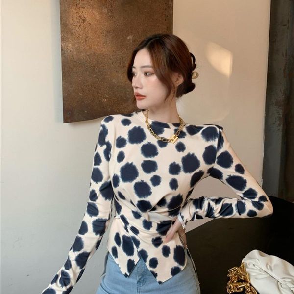 women's t-shirt long sleeve slim asymmetric t shirts print clothing tees fashion brand o-neck korean style autumn, White
women's t-shirt long sleeve slim asymmetric t shirts print clothing tees fashion brand o-neck korean style autumn, White