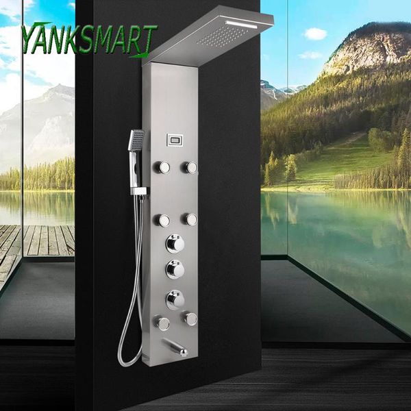 temperature digital display shower panel body massage system jets tower column bathroom faucet mixer tap sets
temperature digital display shower panel body massage system jets tower column bathroom faucet mixer tap sets