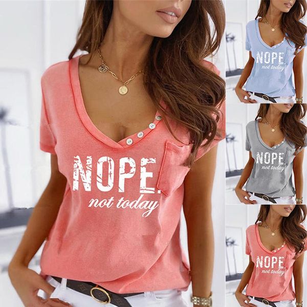 women's t-shirt v neck letter print short sleeve women summer casual loose shirt tshirt button plus size oversize clothing, White
women's t-shirt v neck letter print short sleeve women summer casual loose shirt tshirt button plus size oversize clothing, White