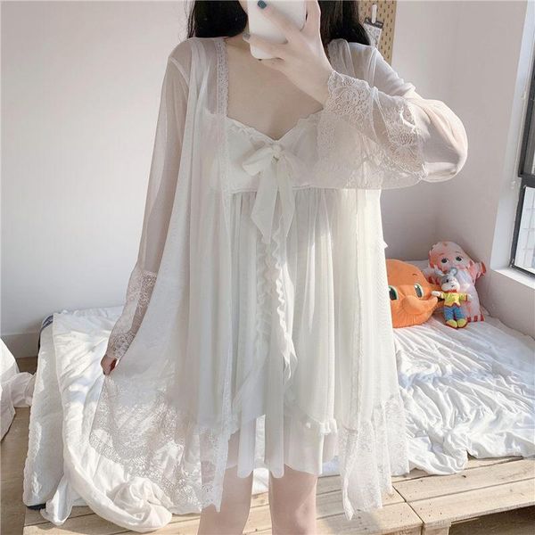 women's sleepwear sweet white nightdress suit women summer lace stitching sling dress+chiffon cardigan shawl home service two piece aq8, Black;red
women's sleepwear sweet white nightdress suit women summer lace stitching sling dress+chiffon cardigan shawl home service two piece aq8, Black;red