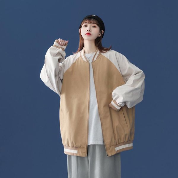 women's jackets 2021 jacket female spring and autumn korean version of loose patchwork ins baseball uniform tide women streetwear, Black;brown
women's jackets 2021 jacket female spring and autumn korean version of loose patchwork ins baseball uniform tide women streetwear, Black;brown