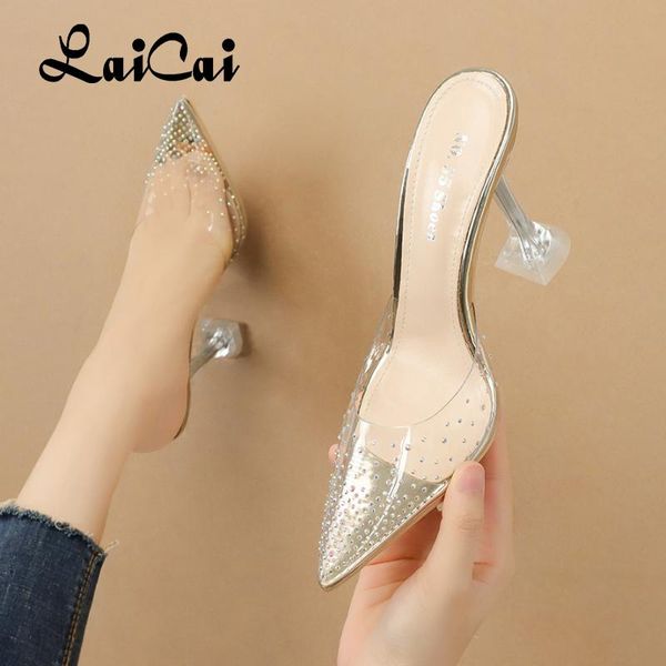 slippers women pumps european and american pointed toe low-cut high heels transparent sandals cat heel back empty rivet, Black
slippers women pumps european and american pointed toe low-cut high heels transparent sandals cat heel back empty rivet, Black