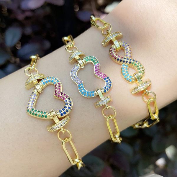 charm bracelets flola gold link chain rainbow heart for women cz multicolor stone infinity bracelet wholesale jewelry brtd37, Golden;silver
charm bracelets flola gold link chain rainbow heart for women cz multicolor stone infinity bracelet wholesale jewelry brtd37, Golden;silver