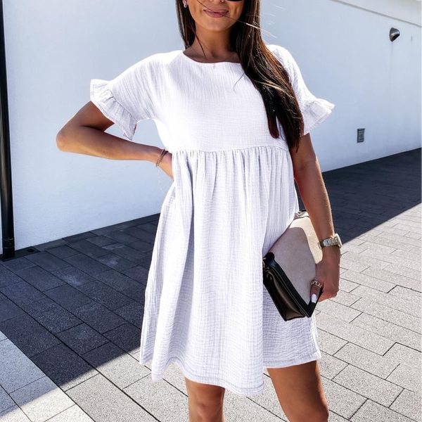 casual dresses 2021 solid short butterfly sleeve women's color loose o-neck dress vintage mini vestiti donna estate #g2, Black;gray
casual dresses 2021 solid short butterfly sleeve women's color loose o-neck dress vintage mini vestiti donna estate #g2, Black;gray
