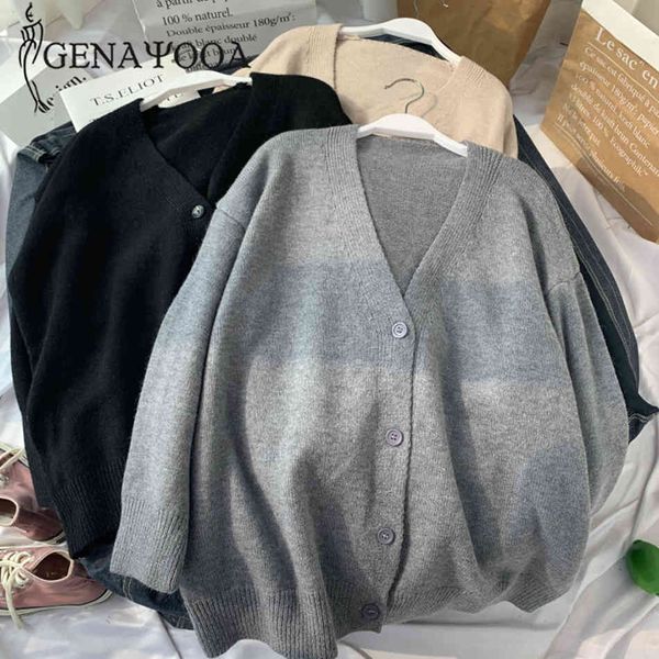 genayooa winter autumn women sweater long sleeve casual cardigan coat female jumpers korean style 210417, White;black
genayooa winter autumn women sweater long sleeve casual cardigan coat female jumpers korean style 210417, White;black