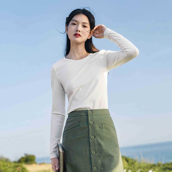 women's t-shirt t shirts spring arrival long sleeve casual crew neck slim cotton fit versatile t-shirt qh9u, White
women's t-shirt t shirts spring arrival long sleeve casual crew neck slim cotton fit versatile t-shirt qh9u, White