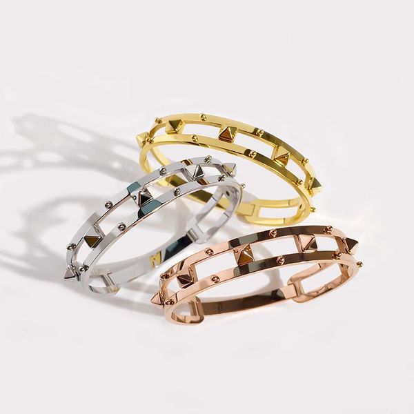 punk rivets creative lovers titanium steel fashion jewelry female accessories bangle 3 color bracelet wristlet jewel couples, Black
punk rivets creative lovers titanium steel fashion jewelry female accessories bangle 3 color bracelet wristlet jewel couples, Black