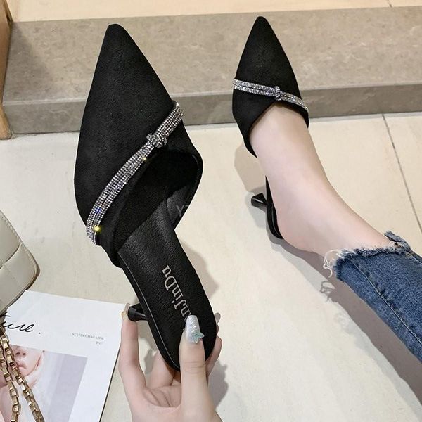 women slippers pointed toe designers thin high heel sandals rhinestone luxury black mules shoes outside dress
women slippers pointed toe designers thin high heel sandals rhinestone luxury black mules shoes outside dress