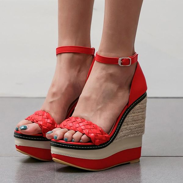 fashion sandals women platform wedge high heels summer shoes ladies ankle strap knitted party, Black
fashion sandals women platform wedge high heels summer shoes ladies ankle strap knitted party, Black