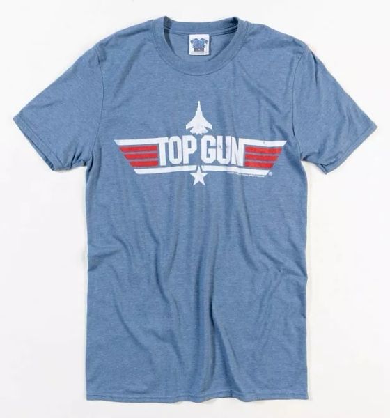 official men's heather blue gun maverick t-shirt, White;black
official men's heather blue gun maverick t-shirt, White;black