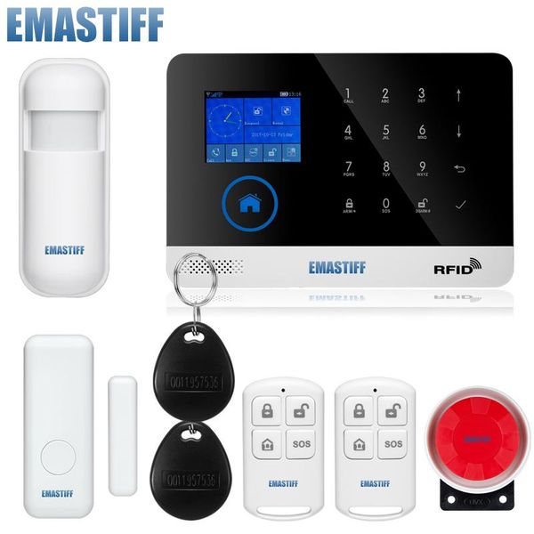 quad band wireless wifi gsm alarm system tft display door sensor home security systems wired siren kit sim sms
quad band wireless wifi gsm alarm system tft display door sensor home security systems wired siren kit sim sms