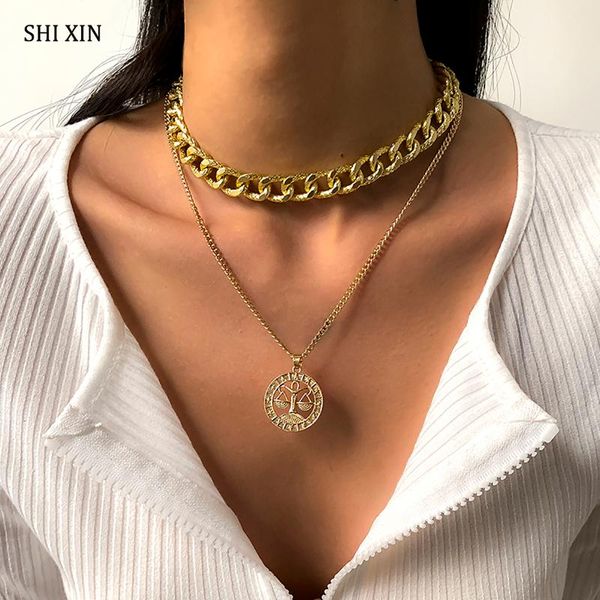 hip hop thick link chains choker collar libra constellation pendant necklaces for women/men fashion jewelry neck 2021, Silver
hip hop thick link chains choker collar libra constellation pendant necklaces for women/men fashion jewelry neck 2021, Silver