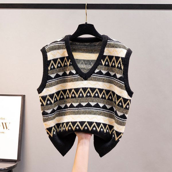 women's sweaters vest jacket spring and autumn knit ladies sweater loose versatile korean v-neck fashion casual cotton 211p, White;black
women's sweaters vest jacket spring and autumn knit ladies sweater loose versatile korean v-neck fashion casual cotton 211p, White;black