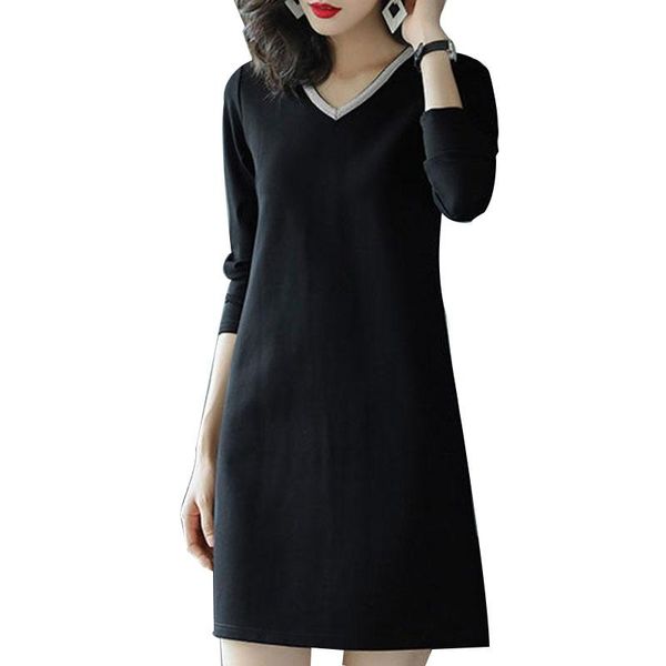 casual dresses women solid loose knee-length pockets female autumn fashion long sleeve patchwork v-neck bottom slim 357, Black;gray
casual dresses women solid loose knee-length pockets female autumn fashion long sleeve patchwork v-neck bottom slim 357, Black;gray