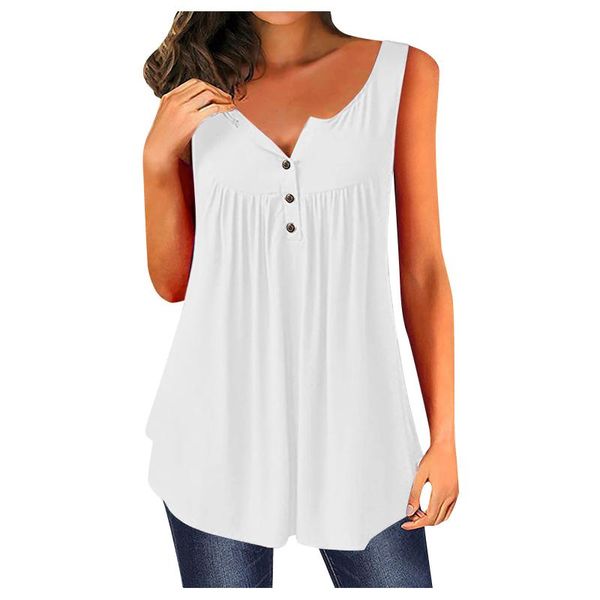 women's blouses & shirts vintagae ruched blouse sleeveless summer tunic v neck casual ladies camis vest blusas mujer de moda 2021, White
women's blouses & shirts vintagae ruched blouse sleeveless summer tunic v neck casual ladies camis vest blusas mujer de moda 2021, White