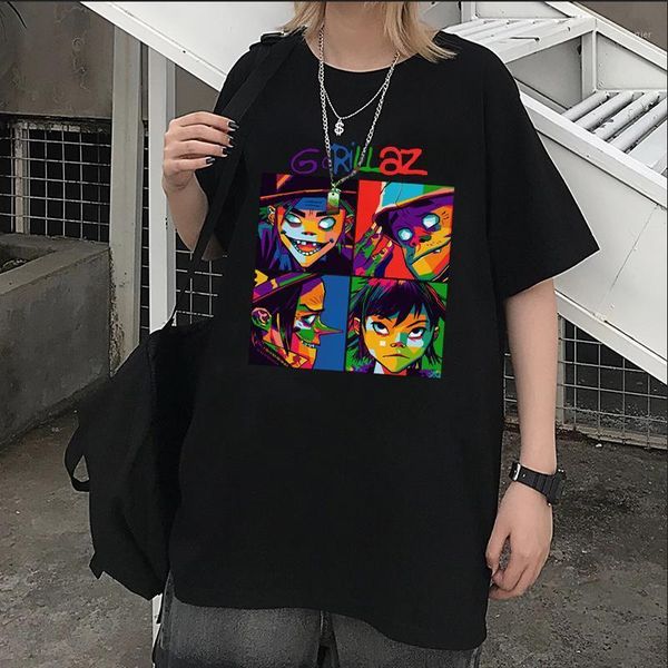 women's t-shirt summer music band gorillaz tees men women short sleeve casual t shirt fashion streetwear hip hop, White
women's t-shirt summer music band gorillaz tees men women short sleeve casual t shirt fashion streetwear hip hop, White