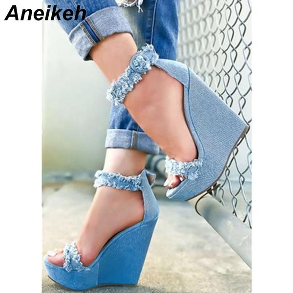 aneikeh 2021 autumn fashion canvas wedges high heels ankle women's shoes cover heel caual wear for party blue 35-40 sandals, Black
aneikeh 2021 autumn fashion canvas wedges high heels ankle women's shoes cover heel caual wear for party blue 35-40 sandals, Black