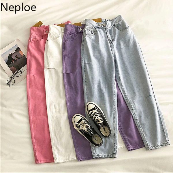women's pants & capris neploe women jeans 2021 summer korean high waist ankle-length trousers fashion hole causal demin feminimos 4b638, Black;white
women's pants & capris neploe women jeans 2021 summer korean high waist ankle-length trousers fashion hole causal demin feminimos 4b638, Black;white