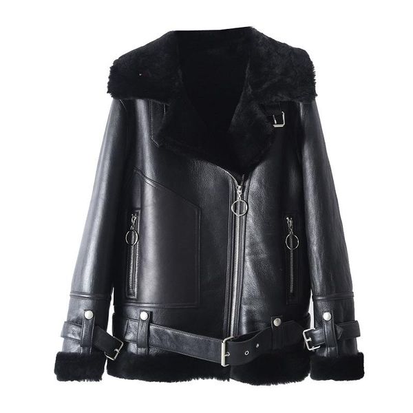 women's fur & faux 2021 real merino sheep 100% genuine leather double-faced coat winter jacket women moto biker thick warm natural luxu, Black
women's fur & faux 2021 real merino sheep 100% genuine leather double-faced coat winter jacket women moto biker thick warm natural luxu, Black