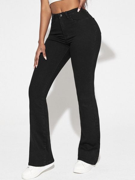 sxy solid flare leg jeans 75no#, Blue