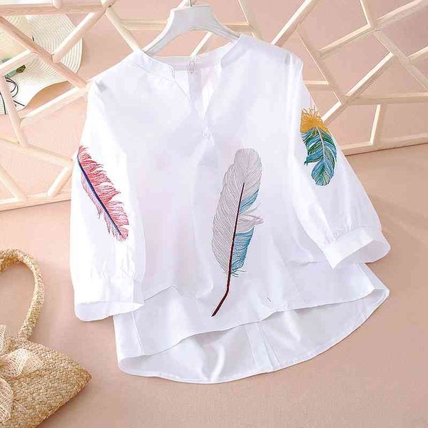 vanovich summer embroidered women shirts wild cotton fashion v-neck three quarter sleeve sweet clothing 210615, White
vanovich summer embroidered women shirts wild cotton fashion v-neck three quarter sleeve sweet clothing 210615, White