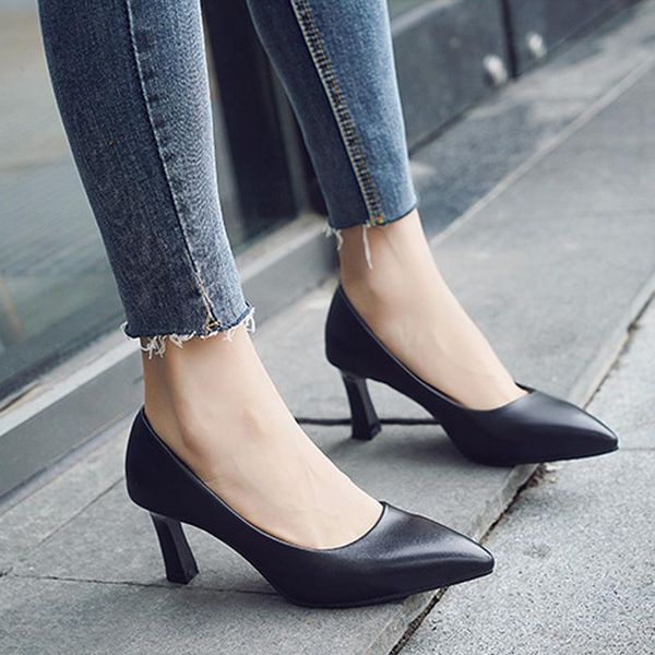 dress shoes office women high heels pointed toe pumps leather woman ladies black a1578
dress shoes office women high heels pointed toe pumps leather woman ladies black a1578