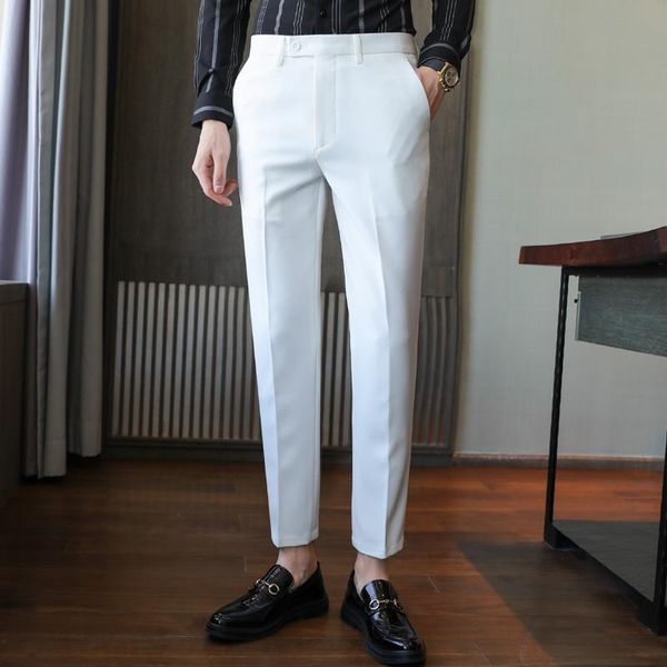 men's suits & blazers mens british style suit pants business casual slim fit men dress solid formal wear office trousers, White;black
men's suits & blazers mens british style suit pants business casual slim fit men dress solid formal wear office trousers, White;black