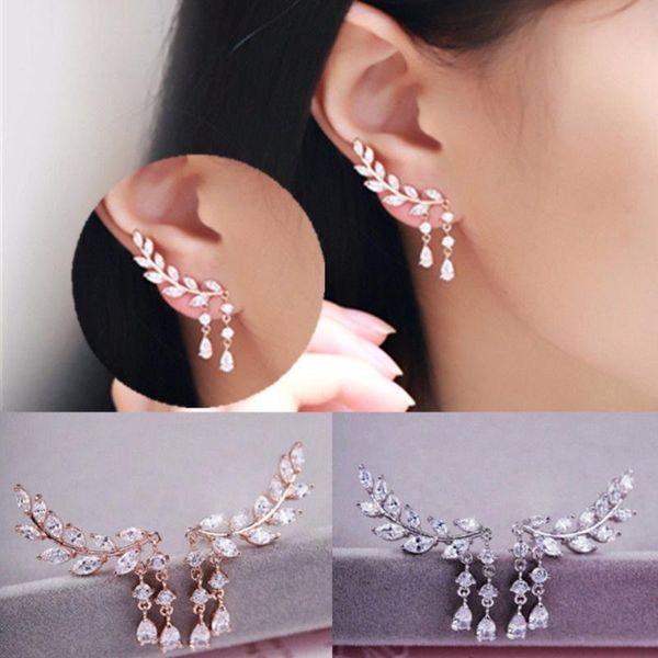 stud fashion crystal leaves earrings for women beautiful tree leave or like feather ear clip, Golden;silver
stud fashion crystal leaves earrings for women beautiful tree leave or like feather ear clip, Golden;silver