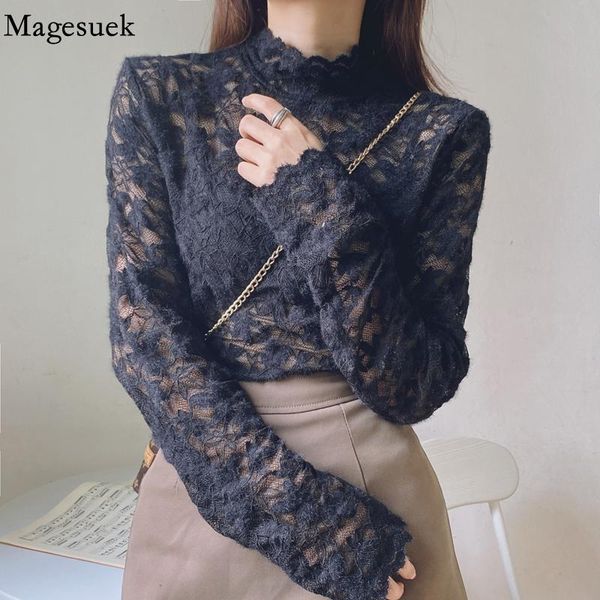 women's blouses & shirts elegant hollow mesh lace blouse autumn and winter bottoming women fashion sweet long sleeve stand collar inne, White
women's blouses & shirts elegant hollow mesh lace blouse autumn and winter bottoming women fashion sweet long sleeve stand collar inne, White
