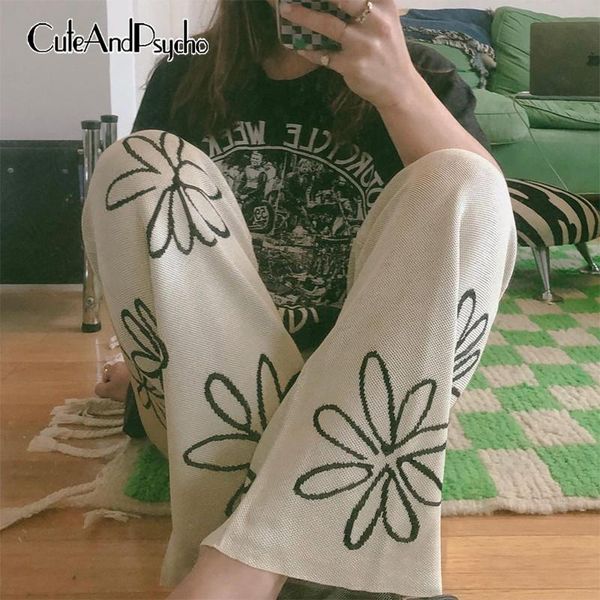 women's pants & capris vintage floral print y2k knitted women aesthetic 2000s straight trousers korean 90s retro streetwear cuteandpsyc, Black;white
women's pants & capris vintage floral print y2k knitted women aesthetic 2000s straight trousers korean 90s retro streetwear cuteandpsyc, Black;white