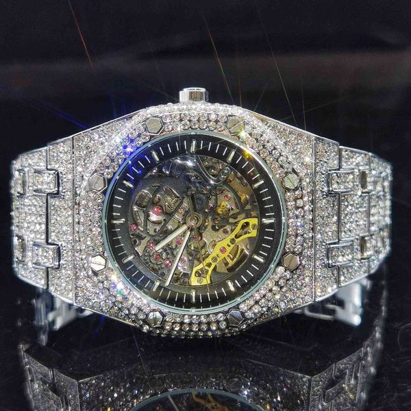 missfox platinum hollow wristwatch man mechanical iced out fashion hiphop men's watch business reloj de hombre advanced luxury, Slivery;brown
missfox platinum hollow wristwatch man mechanical iced out fashion hiphop men's watch business reloj de hombre advanced luxury, Slivery;brown