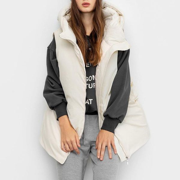 women's vests agong autumn minimalist hooded cotton women fashion loose solid zipper coats elegant pockets female ladies, Black;white
women's vests agong autumn minimalist hooded cotton women fashion loose solid zipper coats elegant pockets female ladies, Black;white