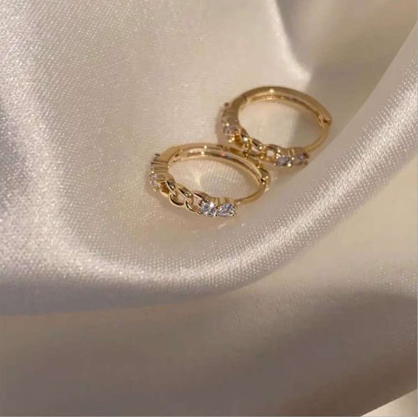 french small and exquisite zircon metal chain earrings for women, Black 
french small and exquisite zircon metal chain earrings for women, Black