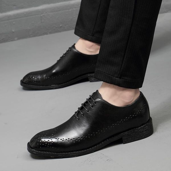 dress shoes mens formal genuine leather luxury party wedding male lace up pointed oxford brogue business for men, Black
dress shoes mens formal genuine leather luxury party wedding male lace up pointed oxford brogue business for men, Black