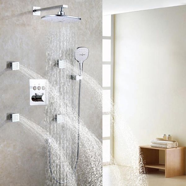 rainfall shower faucet system 10 inch rain head wall mounted conceal thermostatic mixer chrome set bathroom sets
rainfall shower faucet system 10 inch rain head wall mounted conceal thermostatic mixer chrome set bathroom sets