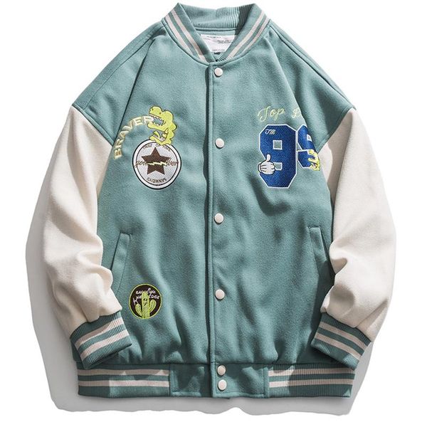 men's jackets streetwear hip hop baseball jacket cartoon embroidery patchwork harajuku bomber outwear varsity casual japanese coats, Black;brown
men's jackets streetwear hip hop baseball jacket cartoon embroidery patchwork harajuku bomber outwear varsity casual japanese coats, Black;brown