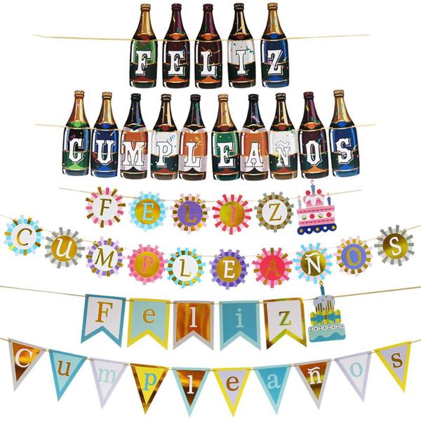 party decoration feliz cumpleanos spanish banner happy birthday beer bottle sun flower swallowtail flags
party decoration feliz cumpleanos spanish banner happy birthday beer bottle sun flower swallowtail flags