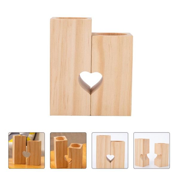 candle holders 1 set of deskeid holder heart design festival decor