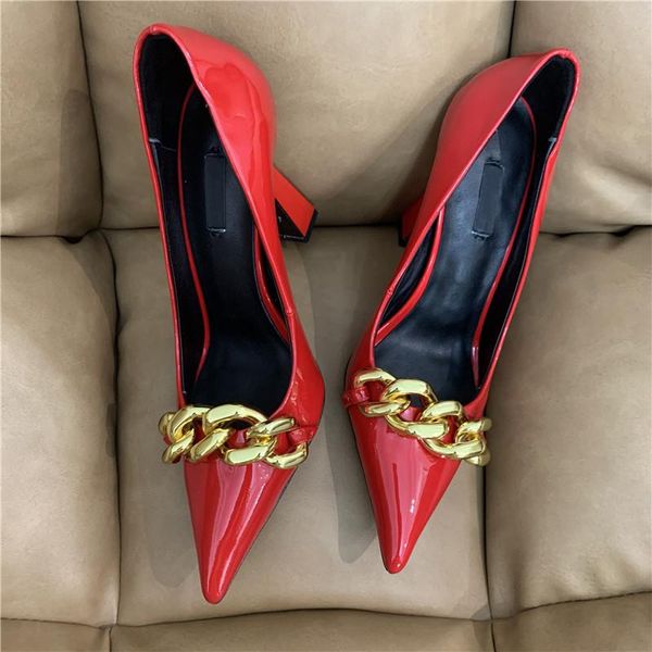 dress shoes casual designer high heels for women red patent leather chains pointy toe stiletto stripper bridal wedding prom evening, Black
dress shoes casual designer high heels for women red patent leather chains pointy toe stiletto stripper bridal wedding prom evening, Black