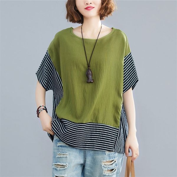 oversized women loose casual t-shirts new arrival summer simple style patchwork striped female cotton linen tees s3658 210412, White
oversized women loose casual t-shirts new arrival summer simple style patchwork striped female cotton linen tees s3658 210412, White
