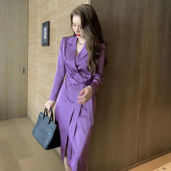 women's trench coats 2021 fall winter women full sleeve acetate double breasted sashes casual long blazer outerwear purple coat, Tan;black
women's trench coats 2021 fall winter women full sleeve acetate double breasted sashes casual long blazer outerwear purple coat, Tan;black