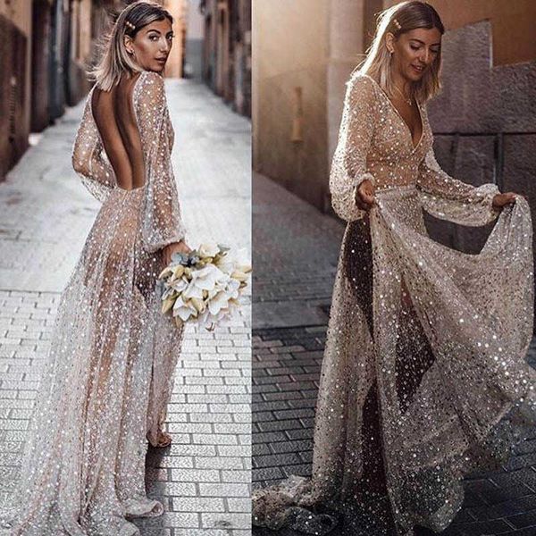 luxury evening dress 2021 long sleeve perspective open back, Black;gray