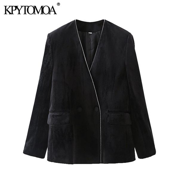 women fashion patchwork velvet blazer coat vintage v neck long sleeve female outerwear chic veste femme 210416, White;black
women fashion patchwork velvet blazer coat vintage v neck long sleeve female outerwear chic veste femme 210416, White;black