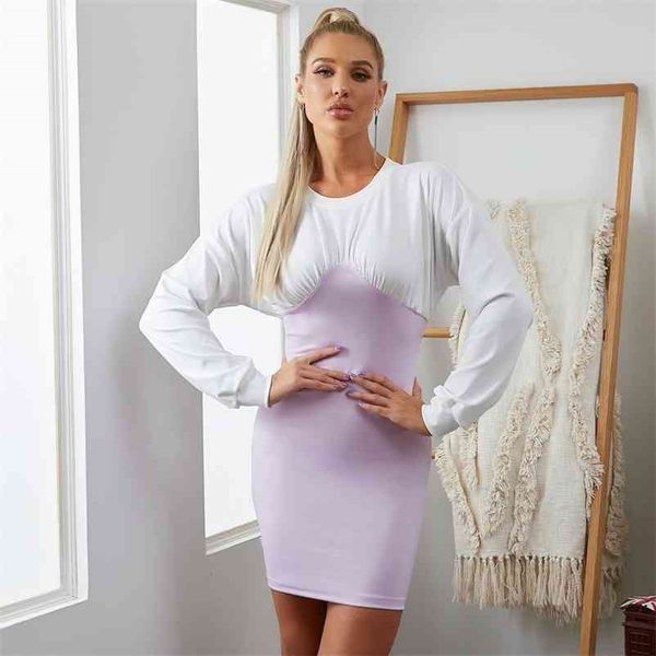 paris girl solid elegant patchwork casual o-neck long sleeve slim dress female fashion tight-fitting hip dresses women 210524, Black;gray 
paris girl solid elegant patchwork casual o-neck long sleeve slim dress female fashion tight-fitting hip dresses women 210524, Black;gray