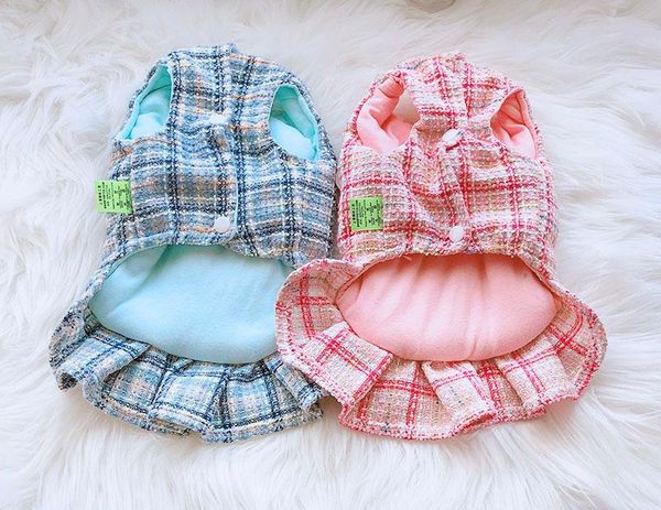 dog apparel small fragrance woolen chequered winter skirt autumn pet clothes blue pink colors dress for girls costumes
dog apparel small fragrance woolen chequered winter skirt autumn pet clothes blue pink colors dress for girls costumes