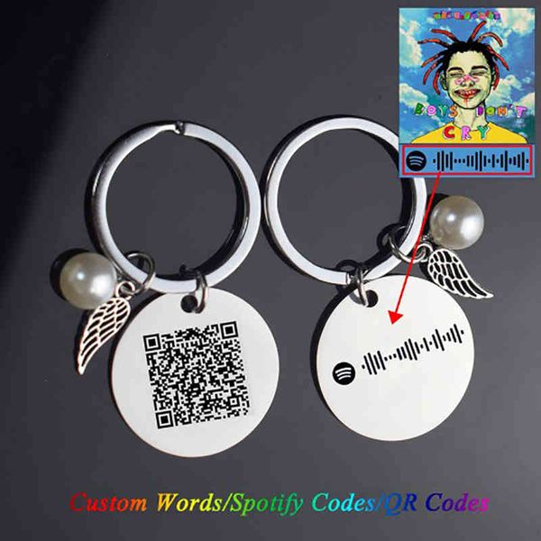 2021 new key rings custom music code chain engraved letters qr chain ring customize personalized chains stainless steel jewelry xb, Slivery;golden
2021 new key rings custom music code chain engraved letters qr chain ring customize personalized chains stainless steel jewelry xb, Slivery;golden