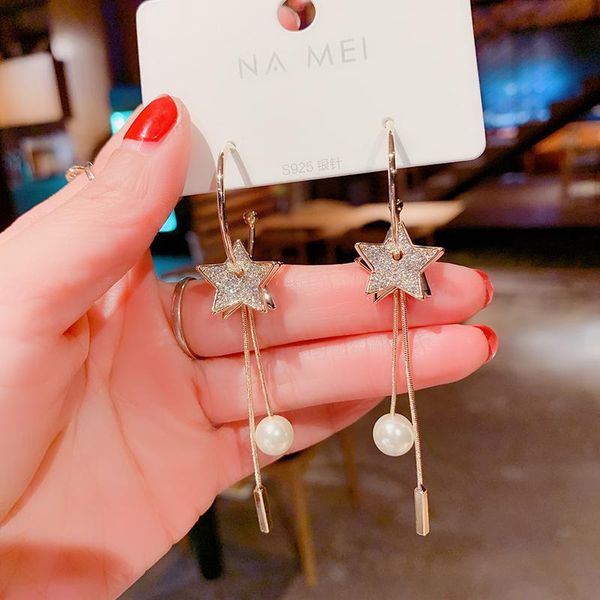 dangle & chandelier five-pointed star tassel ladies earrings fashion simple pearl pendant women jewelry exquisite 2021 trend geometric, Silver
dangle & chandelier five-pointed star tassel ladies earrings fashion simple pearl pendant women jewelry exquisite 2021 trend geometric, Silver
